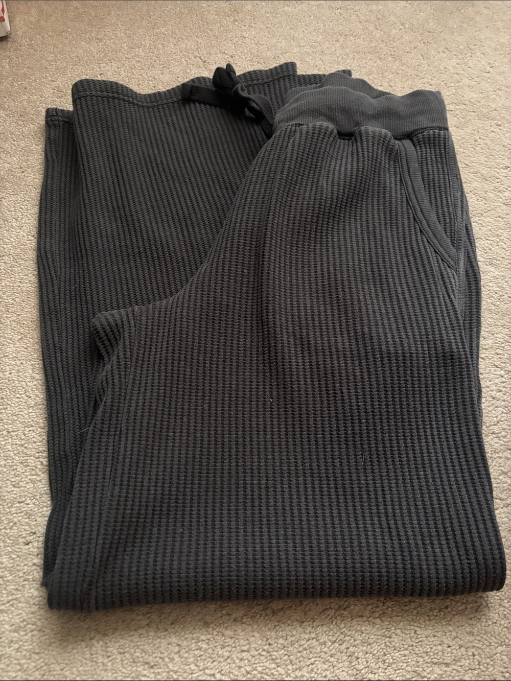 Aerie Dark Gray Waffle Knit Drawstring Pants